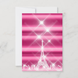 Eiffel Torn Paris Möhippa Sweet 16th Diamond Rosa Inbjudningar