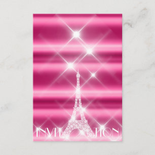 Eiffel Torn Paris Möhippa Sweet 16th Diamond Rosa Inbjudningar