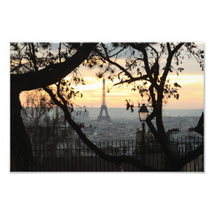 Eiffel Torn Paris Montmartre Sunset - Fototryck
