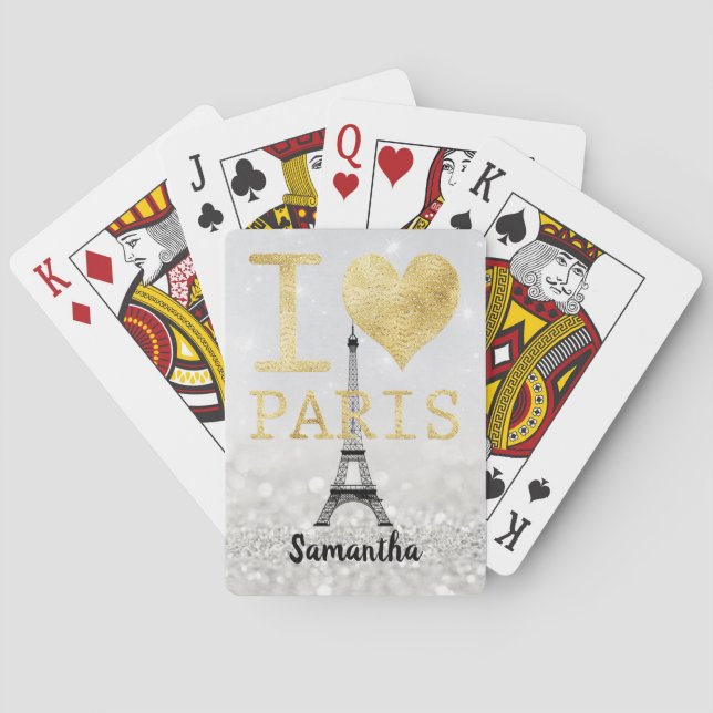 Eiffel Torn Paris och Heart Casinokort (Baksidan)