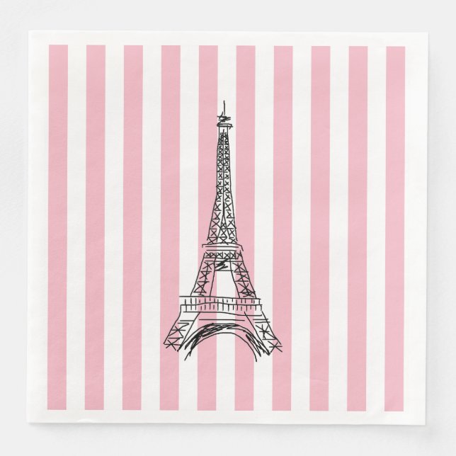 Eiffel Torn Paris Pappra Napkins Pappersservett (Framsida)