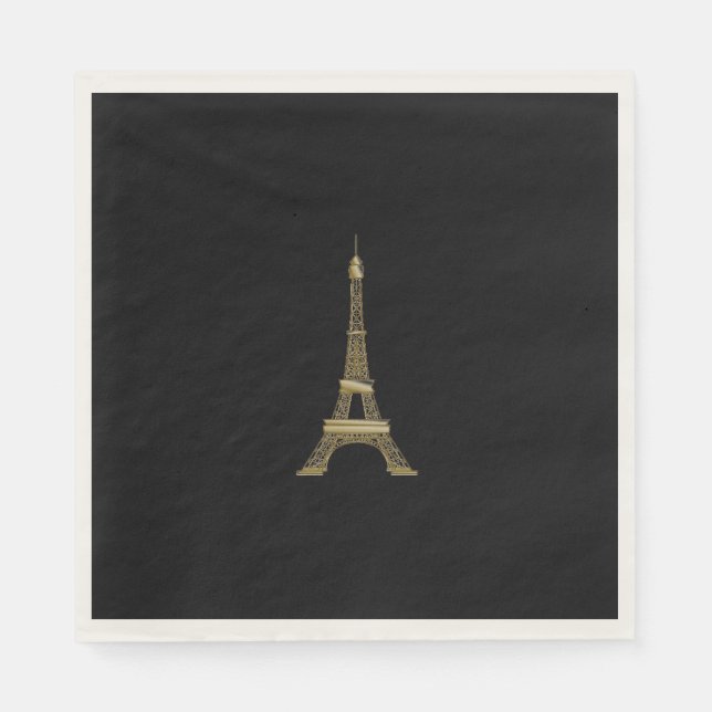 Eiffel Torn Paris Pappra Napkins Party Pappersservett (Framsidan)