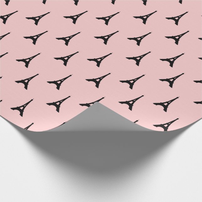 Eiffel Torn Paris Pastel Lilac  Rosa Black Presentpapper (Hörn)