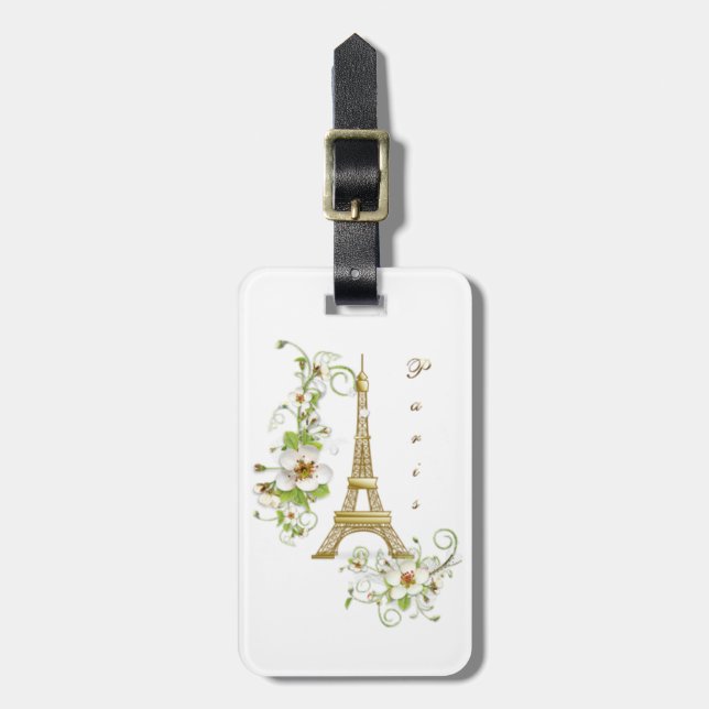 Eiffel Torn / Paris Personnalised Bagagebricka (Vertikal Framsida)