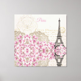 Eiffel Torn, Paris Rosa Magnolia Canvastryck