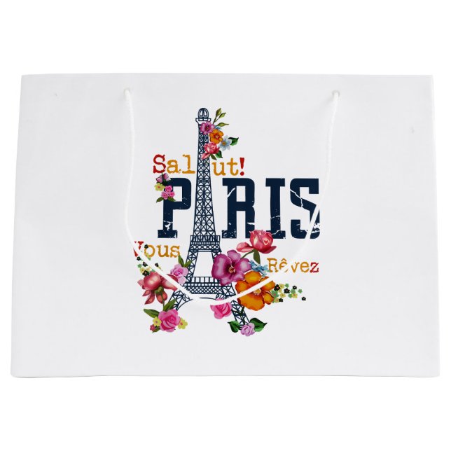 Eiffel Torn Paris Shirt Salut Blommar Paris Fra (Framsidan)