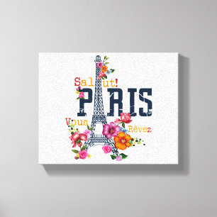 Eiffel Torn Paris Shirt Salut Blommar Paris Fra Canvastryck