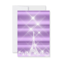 Eiffel Torn Paris Sparkly Stars Lila Diamond