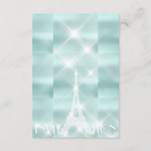 Eiffel Torn Paris Sparkly Stars Tiffany Diamond Inbjudningar