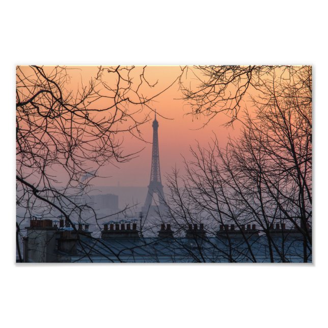Eiffel Torn Paris Sunset - Fototryck (Framsidan)