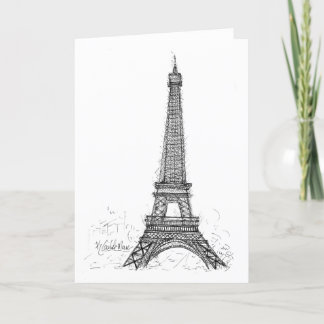 Eiffel Torn Paris Tack Kort
