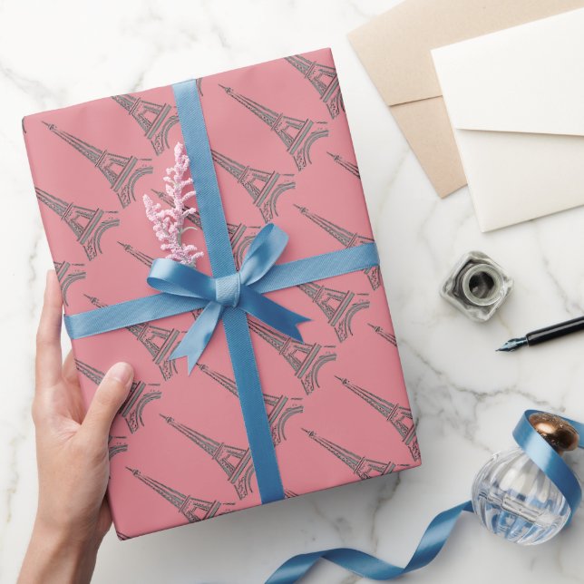 Eiffel Torn Paris Temaparty Wrapping Papper Presentpapper (Gåvor)