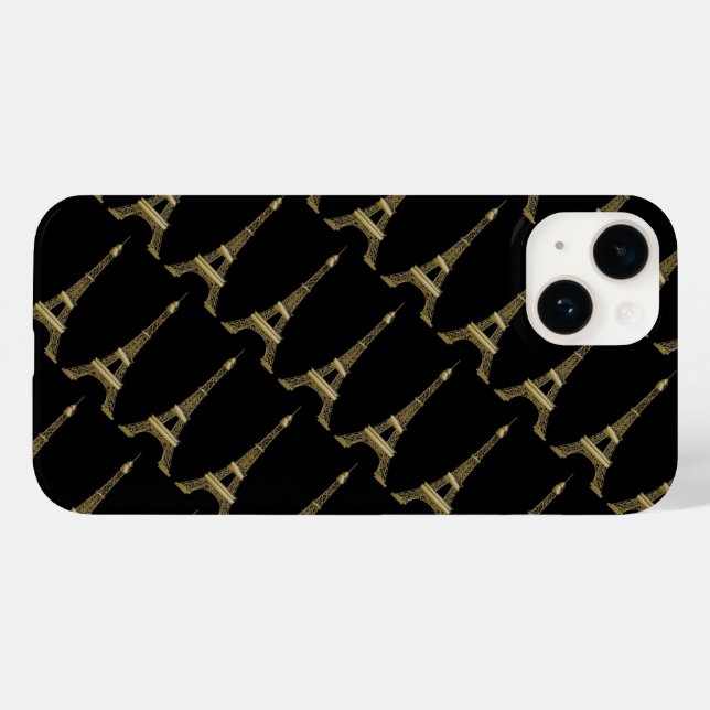 Eiffel Torn Paris Thmet Black Fodral-Mate iPhone C (Baksida (horisontell))