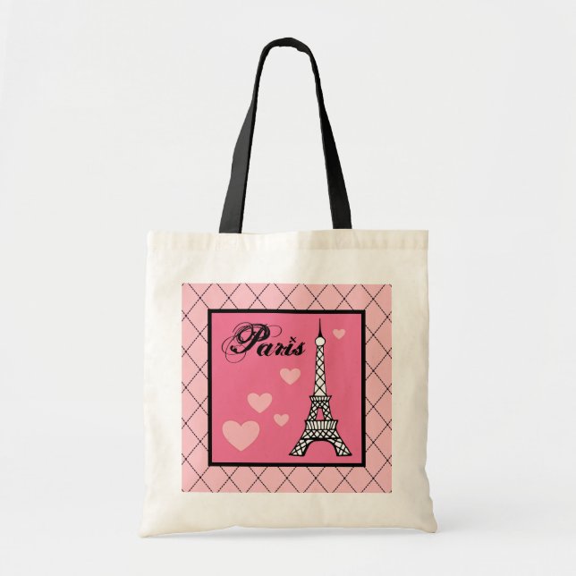 Eiffel Torn Paris Tote Bag Gift Tygkasse (Framsidan)