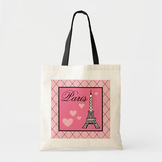 Eiffel Torn Paris Tote Bag Tygkasse (Framsidan)