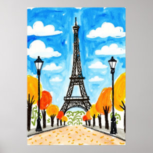 Eiffel Torn Paris Travel Poster