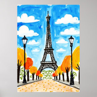 Eiffel Torn Paris Travel Poster