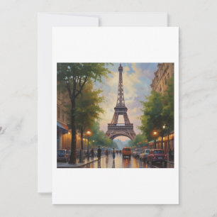 Eiffel Torn Paris Travel Vintage Retro Art Julkort