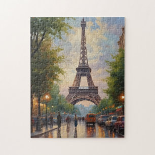 Eiffel Torn Paris Travel Vintage Retro Art Pussel