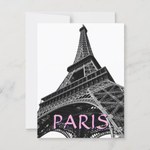 Eiffel Torn Paris Travel Vintage Retro Art Vykort