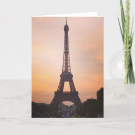 Eiffel Torn, Paris vid Sunset (Blank) Hälsning Kort