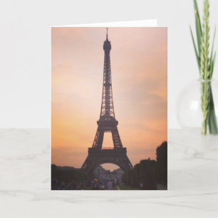 Eiffel Torn, Paris vid Sunset (Blank) Hälsning Kort