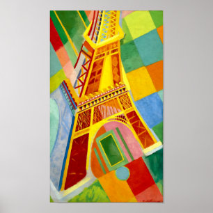Eiffel torn, Paris - vintagemålning vid Delaunay Poster