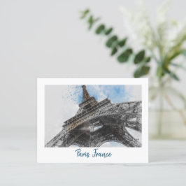 Eiffel Torn Paris vykort - Vintage Retro Travel