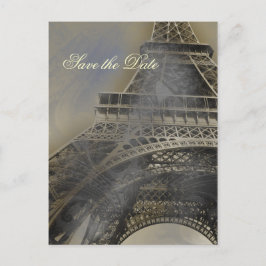 Eiffel torn Parisian fransk bröllop spara datum Meddelande Vykort