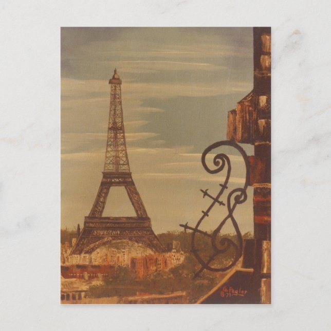 Eiffel Torn, Parism Frankrike-akryl på Canvas art Vykort (Framsida)