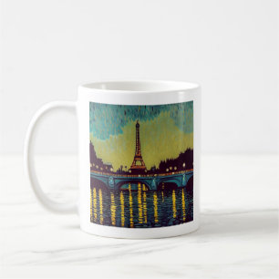 Eiffel Torn, Parismålning i Van Gogh's stil Kaffemugg