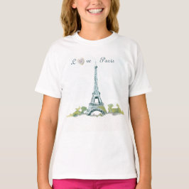 Eiffel Torn Pen och Bläck Sketch | Kärlek Paris T Shirt