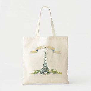 Eiffel Torn Pen och Bläck Sketch Personalize it Tygkasse