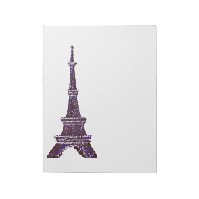 Eiffel Torn Pointillism Anteckningsblock (Roterad)