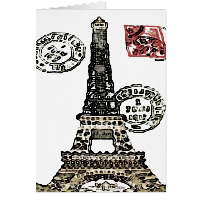 Eiffel Torn Postage - kort (Framsidan)