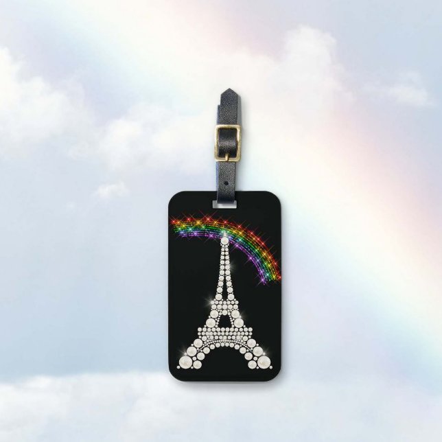 Eiffel Torn & Rainbow Luggage Tag Bagagebricka (Skapare uppladdad)