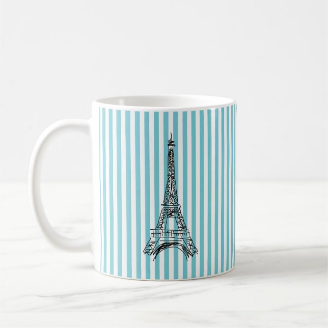 Eiffel Torn Rand-kaffe Mugg (Vänster)