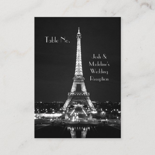 Eiffel Torn Reception Bord kort (Framsida)