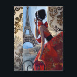 Eiffel Torn, Red Dress, Låt oss Go Vykort<br><div class="desc">En av Trishs favoritstäder,  Paris! Träna färger med lekfullt färg,  struktur och scener som återger vintage i den här målningen. Finns även som en 24-tums x24-tums begränsad utgåva på en giclée-utskrift till ett pris av $450 (First Begränsad Edition Print - edition of 350).</div>