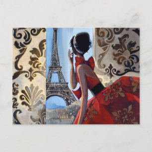 Eiffel Torn, Red Dress, Låt oss Go Vykort