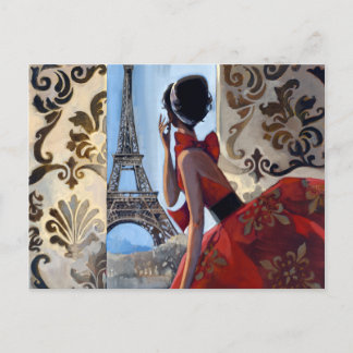 Eiffel Torn, Red Dress, Låt oss Go Vykort
