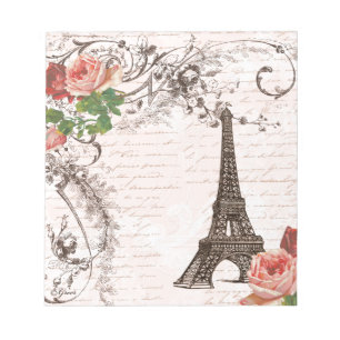 Eiffel Torn Red & Rosa ros Anteckningsblock