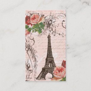 Eiffel Torn Red & Rosa ros Visitkort