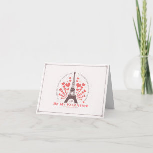 Eiffel Torn Red-Valentineser Hearar Helgkort