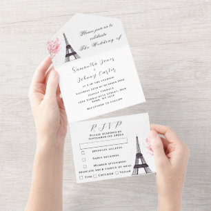 Eiffel Torn Romantic Paris Rustic Modern Bröllop