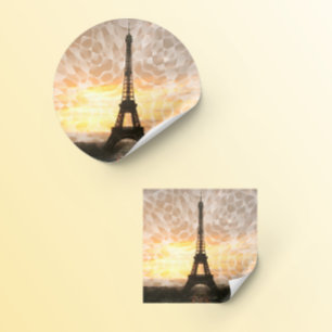 Eiffel Torn Runt Klistermärke