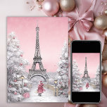 Eiffel Torn, Santa, Paris Chic Rosa jul Helgkort<br><div class="desc">Fånga magin från en parissk jul med vårt "Eiffel Torn, Santa, Paris Chic Rosa julkort". Det här krävande kortet har en charmerande blandning av parisisk elegans och helgdag cheer. Ikonen Eiffel Torn står högt mot en bakgrund av chicens rosa, med jultomten som tillför en liten bit festive stollig. Skicka varmt...</div>