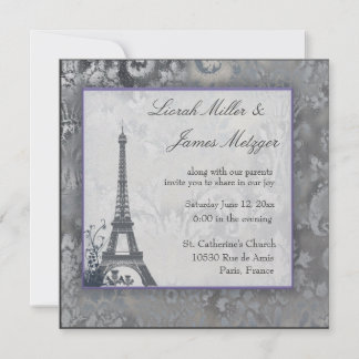 Eiffel Torn Scottish thistle glass Inbjudningar