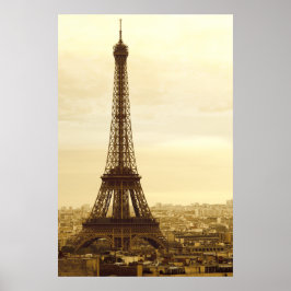 eiffel torn sepia poster