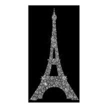 Eiffel Torn Silver Grått Swarovski Crystals Paris